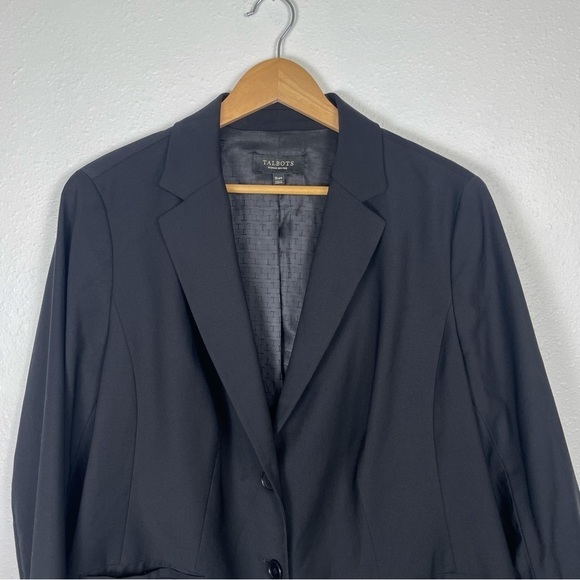 Talbots petities sz. 16 wp black tailored suit jacket | wool blend, business - Picture 10 of 10